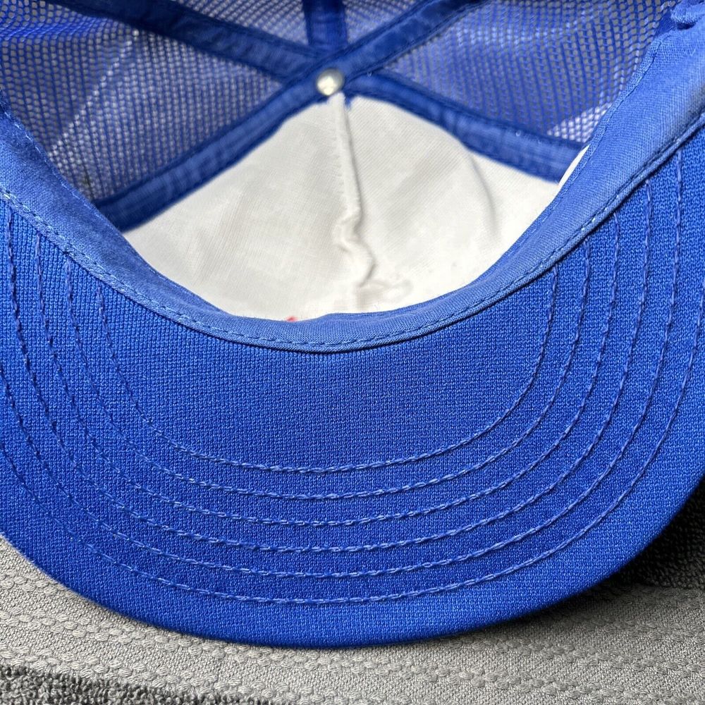 Vintage SnapBack Trucker Hat Sentry Hardware Cap Blue Made In USA - Picture 7 of 10